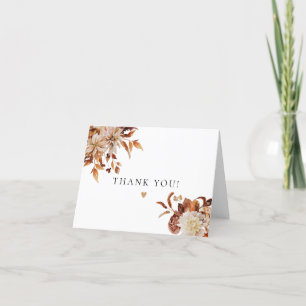 Bohème Terracotta Automne Carte de remerciements F