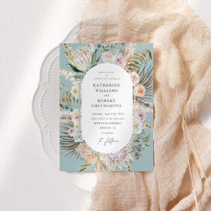 Bohème Turquoise élégant Faire-part de mariage flo