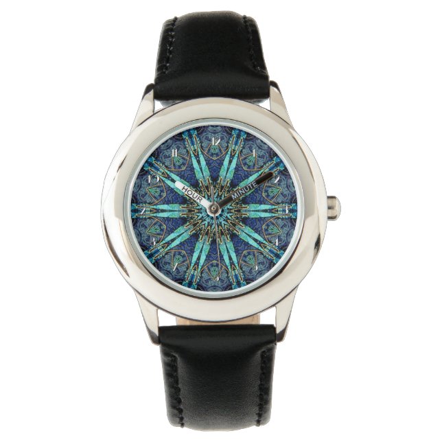 Bohème Turquoise Floral Star Motif Montre à poigne (devant)