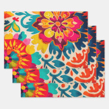 BOHEMIA 3 sheets of beautiful boho-style giftwrap