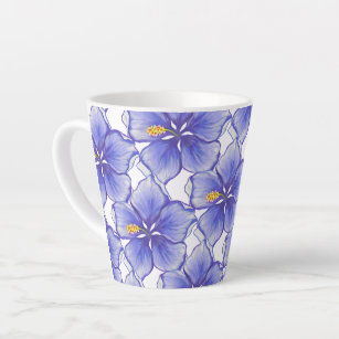 Bohemia blue Hibiscus Latte Mug