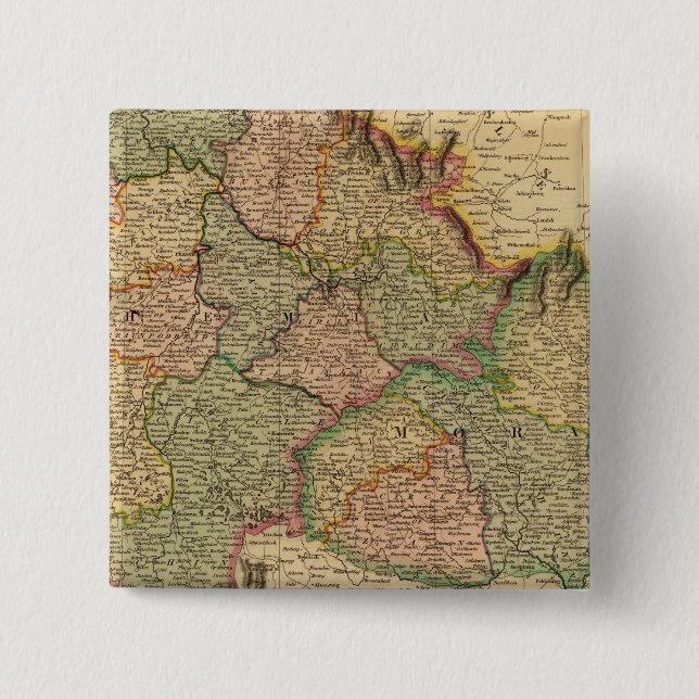 Bohemia, Moravia 2 Inch Square Button (Front)