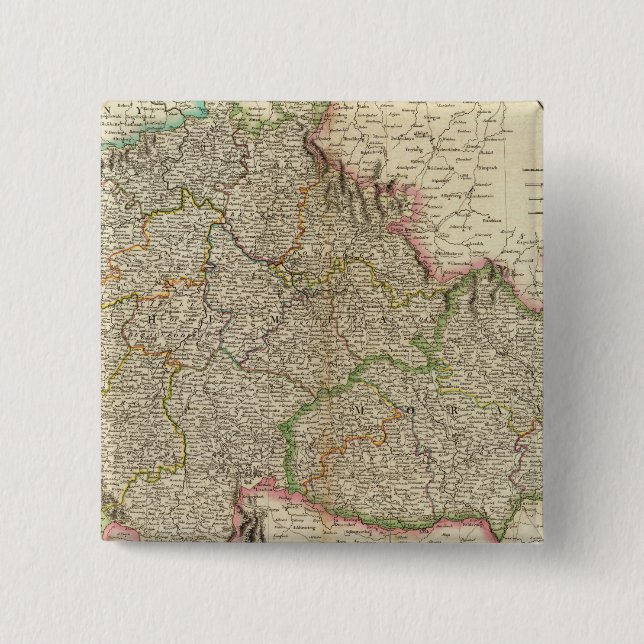 Bohemia, Moravia 2 Inch Square Button (Front)