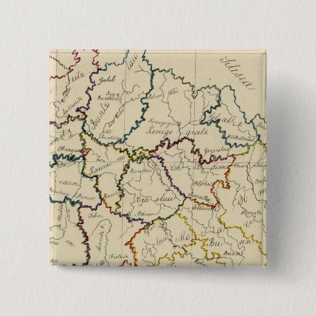 Bohemia, Moravia, Austrian Silesia 2 Inch Square Button (Front)