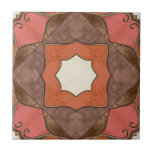 Bohemian Abstract Geometric Art Ceramic Tile