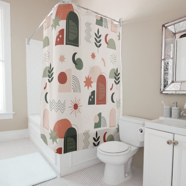 Bohemian  Abstract Geometric Shower curtain (In Situ)