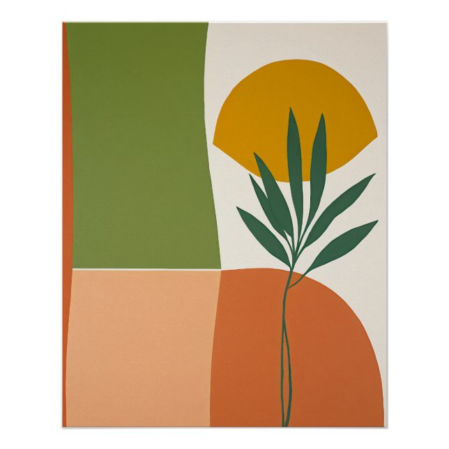 bohemian abstract sun plant poster (Front)