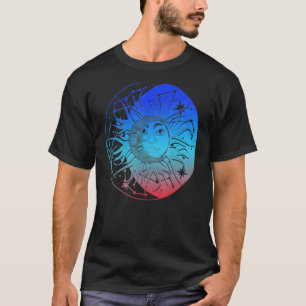 Bohemian Aesthetic Crescent Moon Astronomy Sun Ast T-Shirt