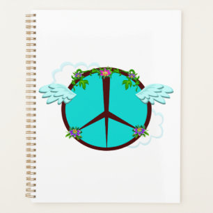 Bohemian Angel Wings Peace Symbol Planner