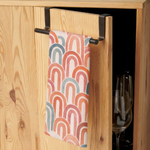Bohemian arch fish scale painted pattern kitchen towel