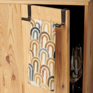 Bohemian arch fish scale painted pattern kitchen towel