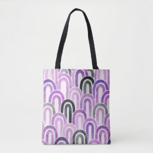 Bohemian arch fish scale painted pattern tote bag