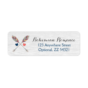 Bohemian Arrows Rustic Wood Boho Adresse de retour