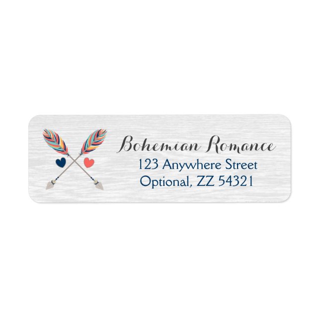 Bohemian Arrows Rustic Wood Boho Adresse de retour (Devant)
