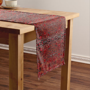bohemian art deco fashion wine red burgundy  medium table runner
