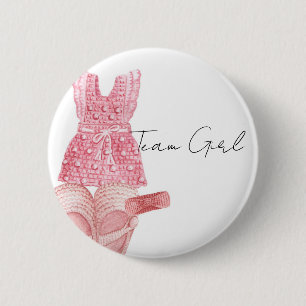 Bohemian Baby Clothes Team Girl Gender reveal 2 Inch Round Button