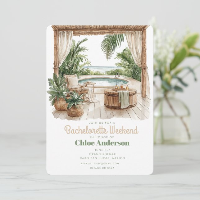 Bohemian Bachelorette | 4-Day Itinerary Invitation (Standing Front)