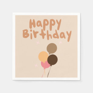 Bohemian Balloons Happy Birthday Napkin
