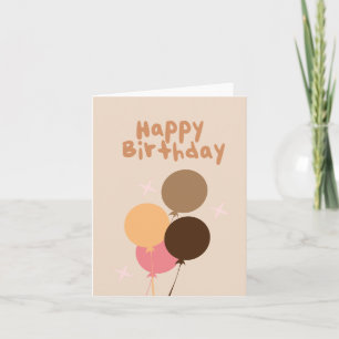 Bohemian Balloons Happy Birthday  Note Card