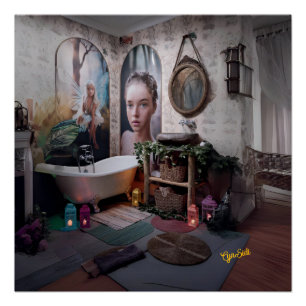 "Bohemian Bath Bliss – Fairy and Feminine Elegance Poster