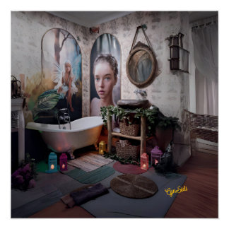 "Bohemian Bath Bliss – Fairy and Feminine Elegance Poster