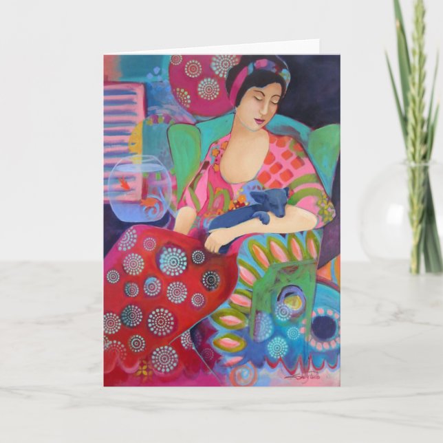 Bohemian Beauty Fine Art Colourful Note Card (Front)