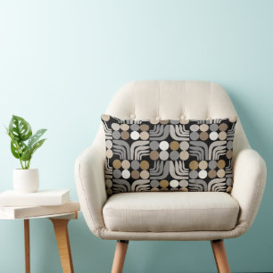 Bohemian Black Grey Lumbar Pillow