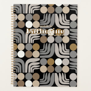 Bohemian Black Grey Planner