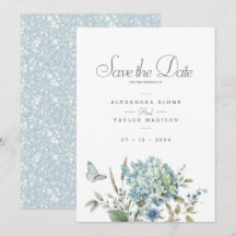 Bohemian Blue Floral Watercolor Wedding