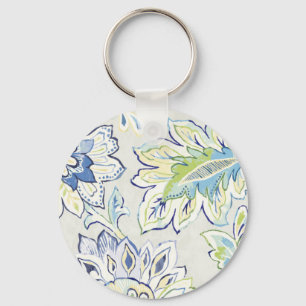Bohemian Blue Flower Keychain