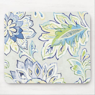 Bohemian Blue Flower Mouse Pad