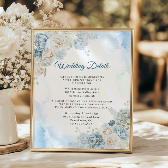 Bohemian Blue Ivory Rose Flowers Wedding Details (Creator Uploaded)