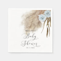 Bohemian Blue Pampas Grass Baby Shower
