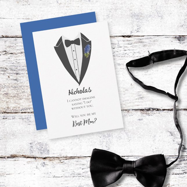 Bohemian Blue-Violet Best Man Proposal Invitation (Creator Uploaded)