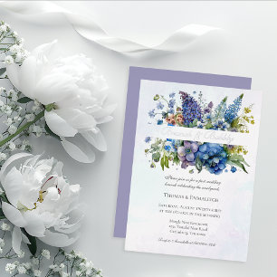 Bohemian Blue-Violet Watercolor Brunch & Bubbly