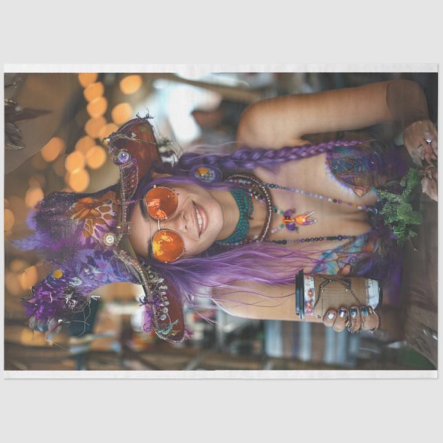 Bohemian Boho Hippie Chic Decoupage Tissue Paper (Front)