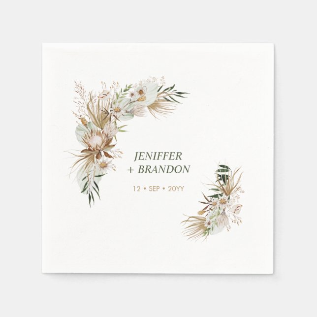 Bohemian Boho Wedding Decor Napkins (Front)