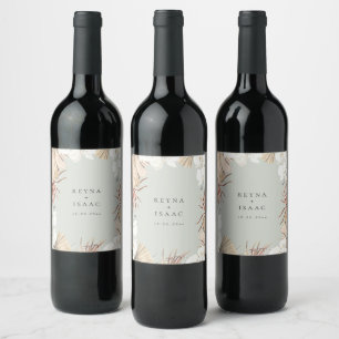 Bohemian Botanical Personalized Wine Label