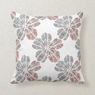 Bohemian Breeze Flower   Seafoam Throw Pillow