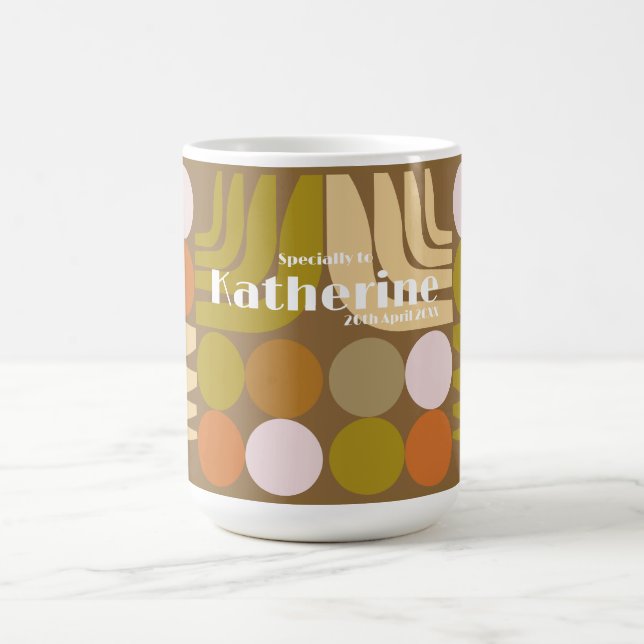 Bohemian Brown Green Orange Coffee Mug (Center)
