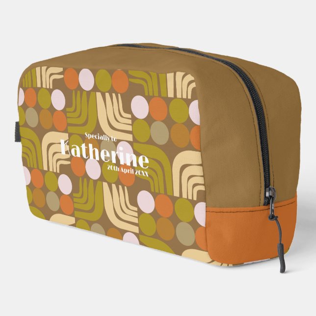 Bohemian Brown Green Orange Dopp Kit (Right Corner)