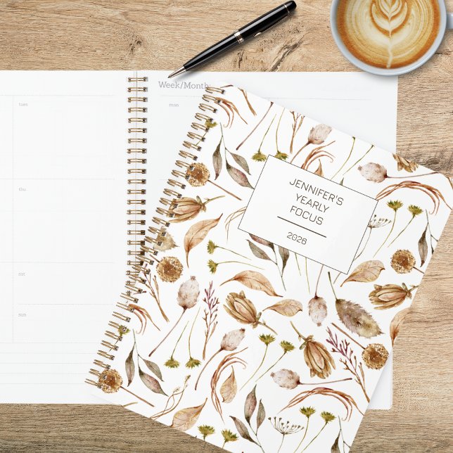 Bohemian Brown & White Floral  (Créateur téléchargé)