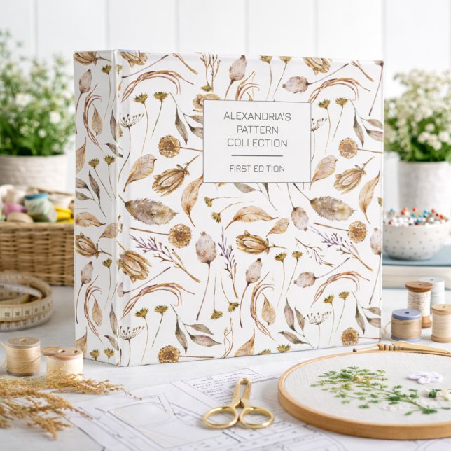 Bohemian Brown & White Floral Pattern Keeper Binder (Creator Uploaded)