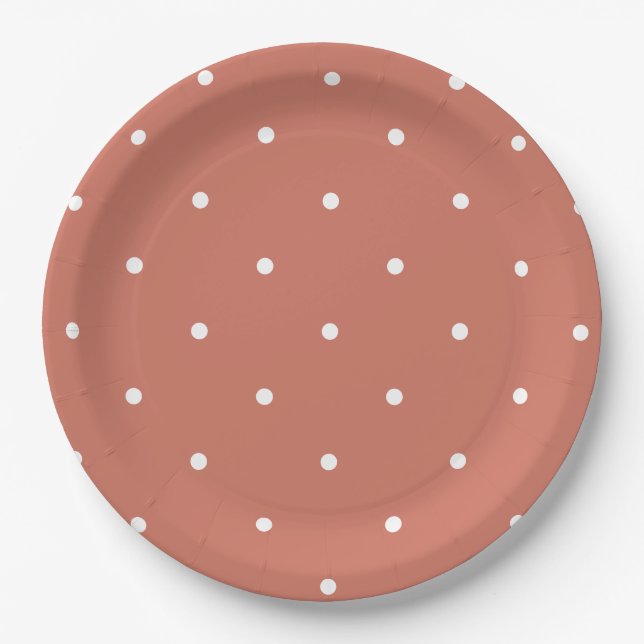 Bohemian Burnt Orange Rainbow Baby Shower  Paper Plate (Front)