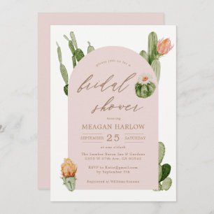 Bohemian Cactus Desert Bridal Show Invitation