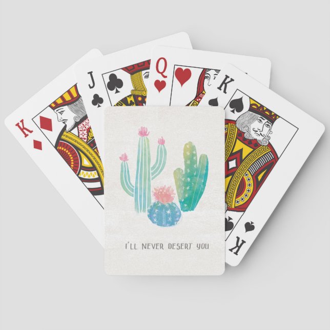 Bohemian Cactus | I'll Never Desert You Playing Cards (Back)