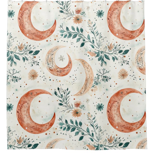 Bohemian Celestial Crescent Moon Botanical (Front)