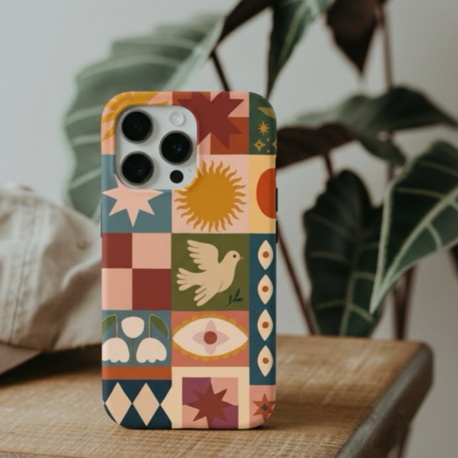 Bohemian Celestial Patchwork with Mystical Symbols Case-Mate iPhone Case (Creator Uploaded)
