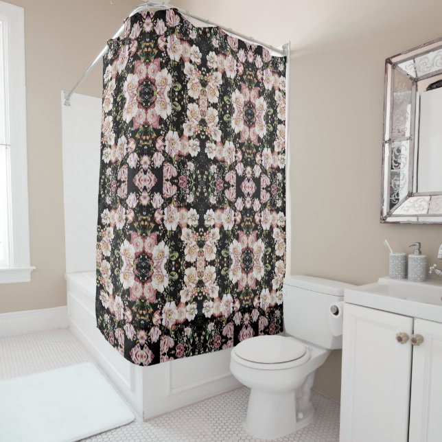 bohemian chic blush pink flowers dark floral (In Situ)
