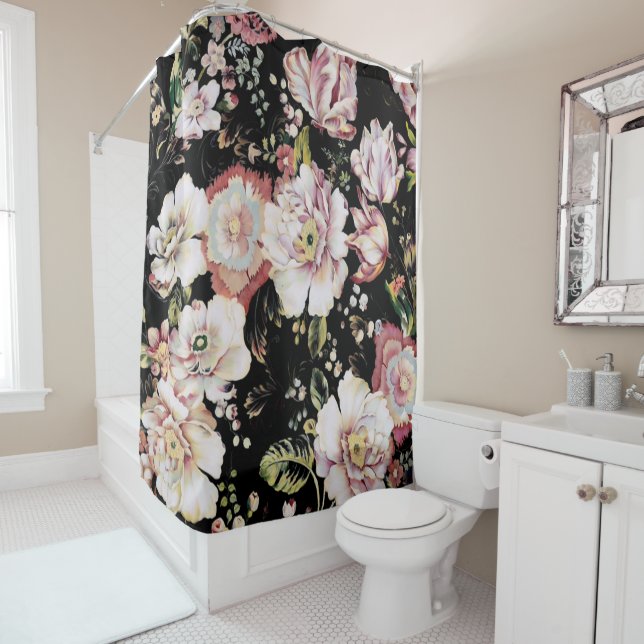 bohemian chic blush pink flowers dark floral (In Situ)